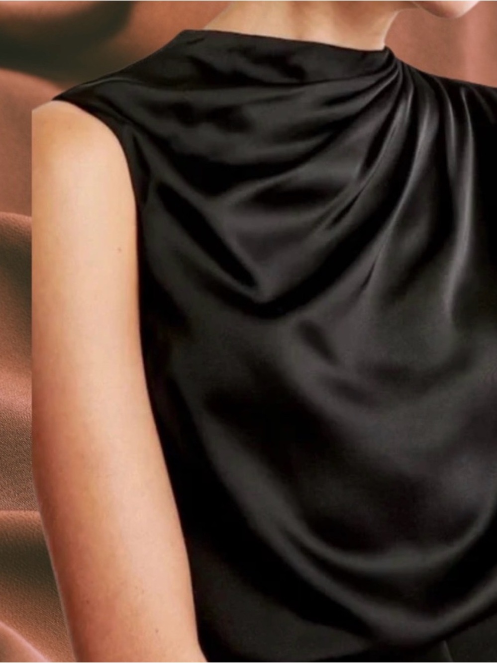 Abercrombie & Fitch Classic Sleeveless Black Draped Top